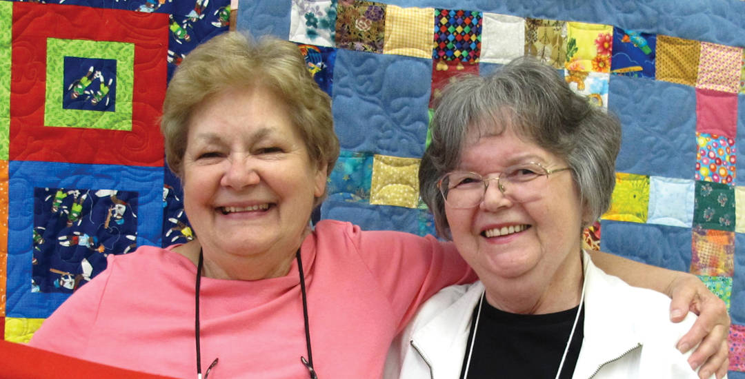 photo of darlene hockaday and veronika irvine of the chinook guild of fibre arts in calgary, alberta