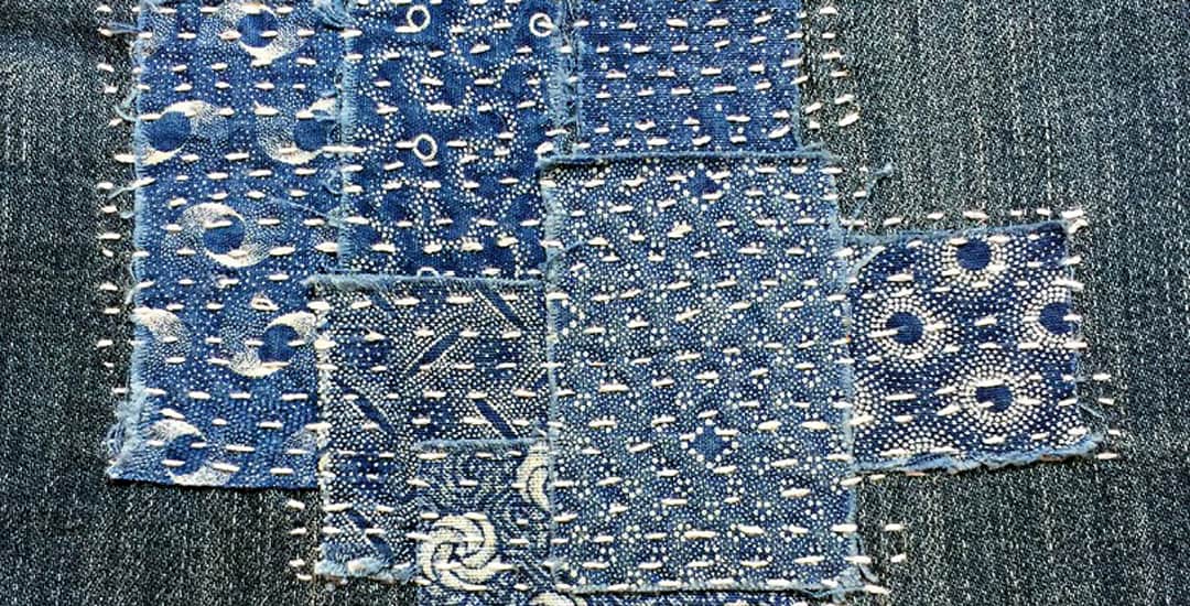photo of boro stitching on denim
