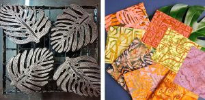 photo of batik tjaps used to print batik fabric patterns photo of collection of batik fabrics designed by daphne greig