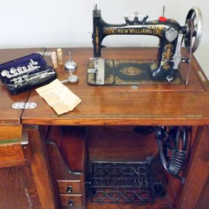 photo of an antique New Williams treadle sewing machine