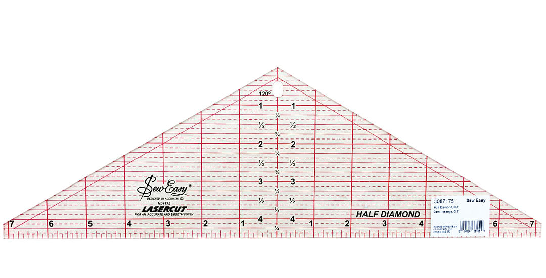 photo of a half diamond quilting ruler