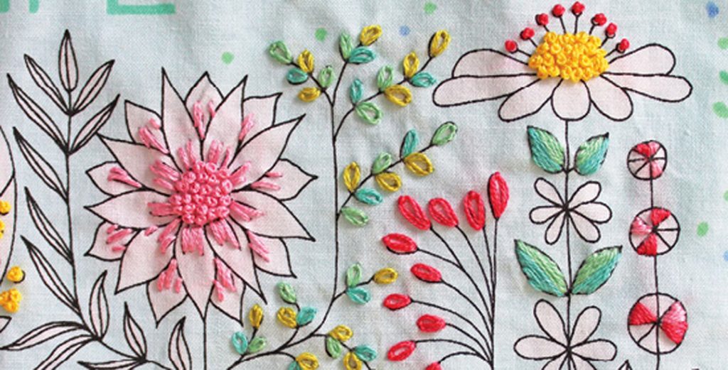 photo of hand embroidered flowers by tamara kate