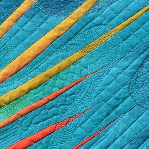 photo of a detail from The Wet Spring of 2017 quilt by Helen Fujiki