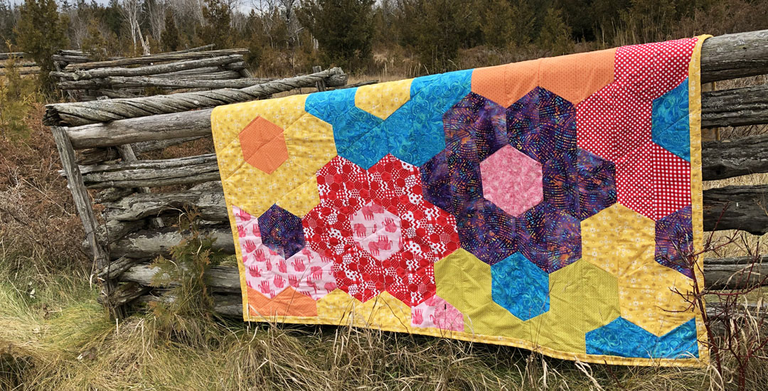 Spring Flowers Hexagon Quilt