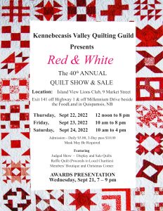 Red and White Quilt Show @ Island View Lions Club | Quispamsis | New Brunswick | Canada