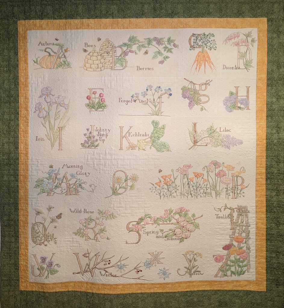 A Gardener’s Alphabet - Patterns/Books/ Magazines or Social Media - Wall Hanging and Bed Quilts:  2nd place