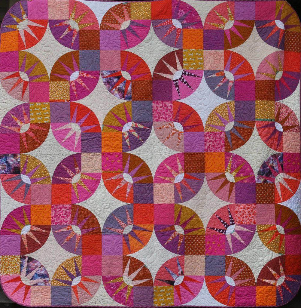 POP (Pink, Orange, Purple) - Pattern and Books Bed Quilts - 3rd Place