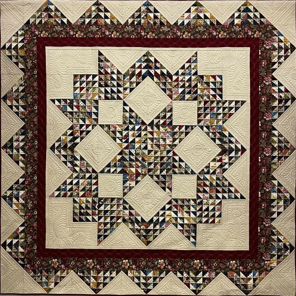 Triangle Star - Patterns and Books Bed Quilt 2nd Place