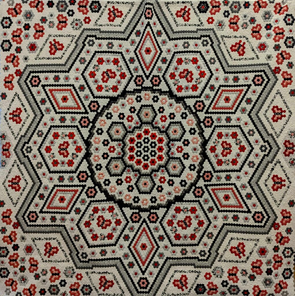 Hexie Quilt - Landscape - Patterns and Books Bed Quilt 1st Place