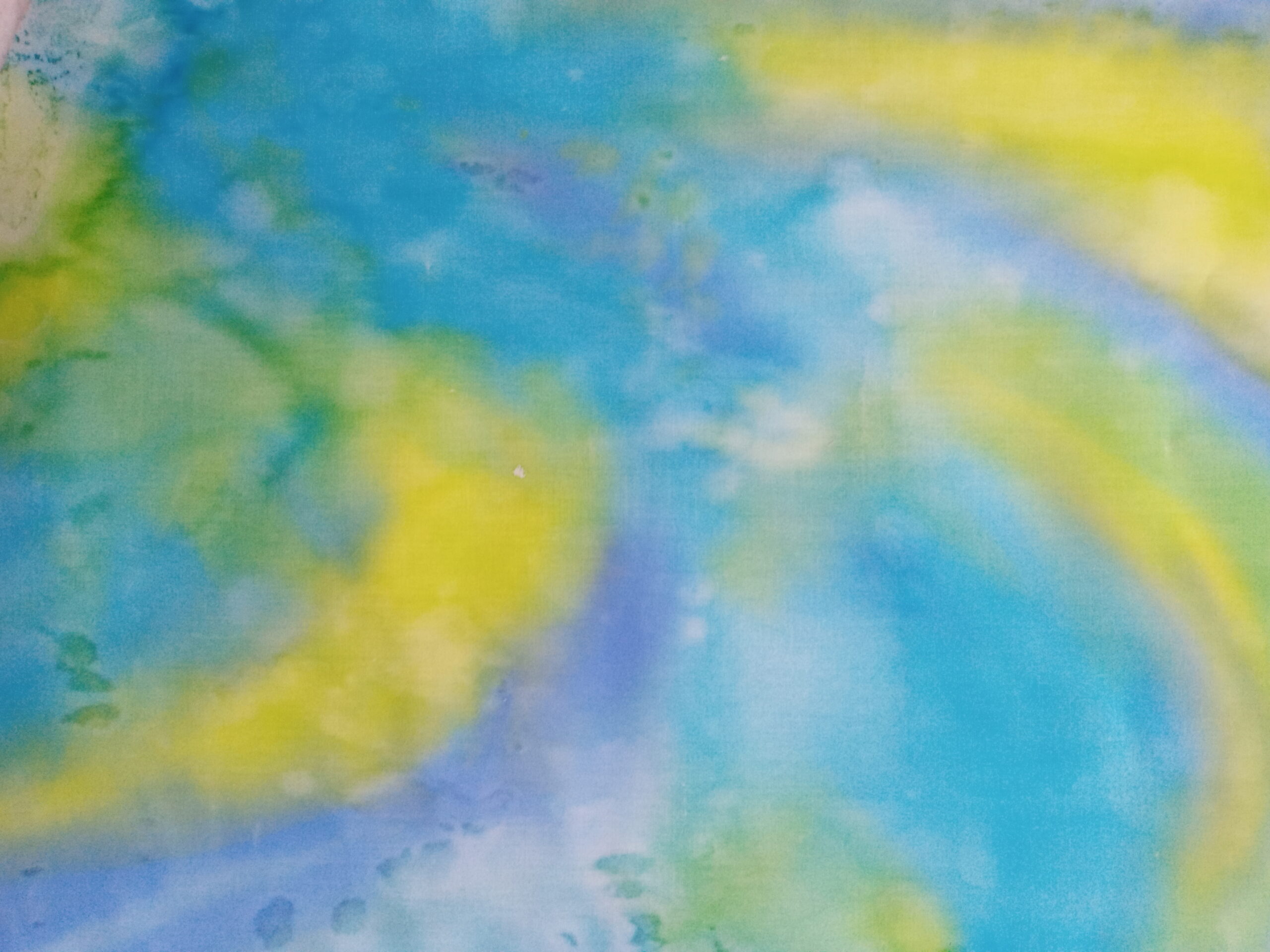 Sample of Marianne's original painted fabric for quilt challenge