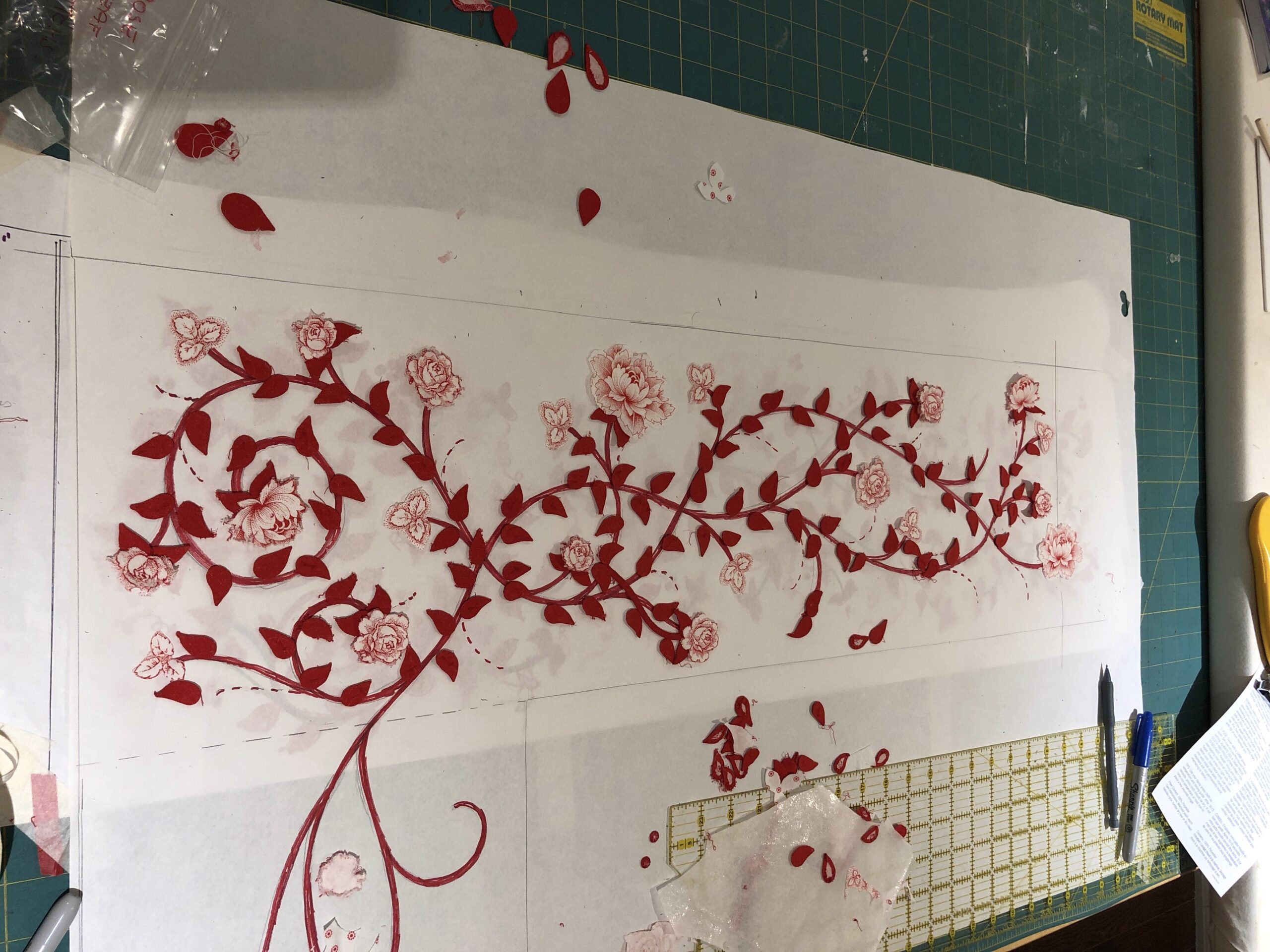 Judy Garden's Maze of Vines and Roses design wall