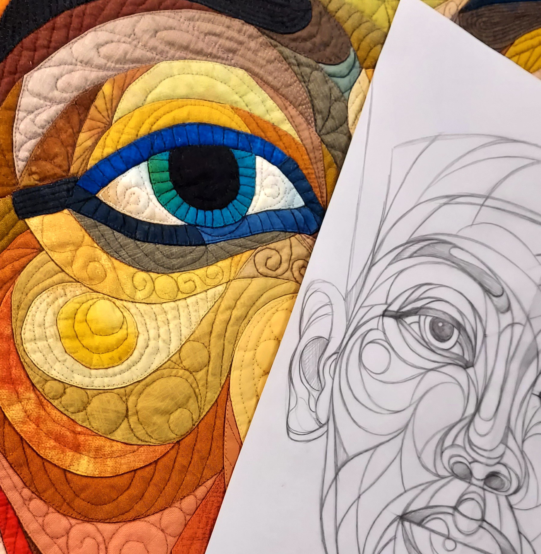 Sketch of a quilt about a real woman