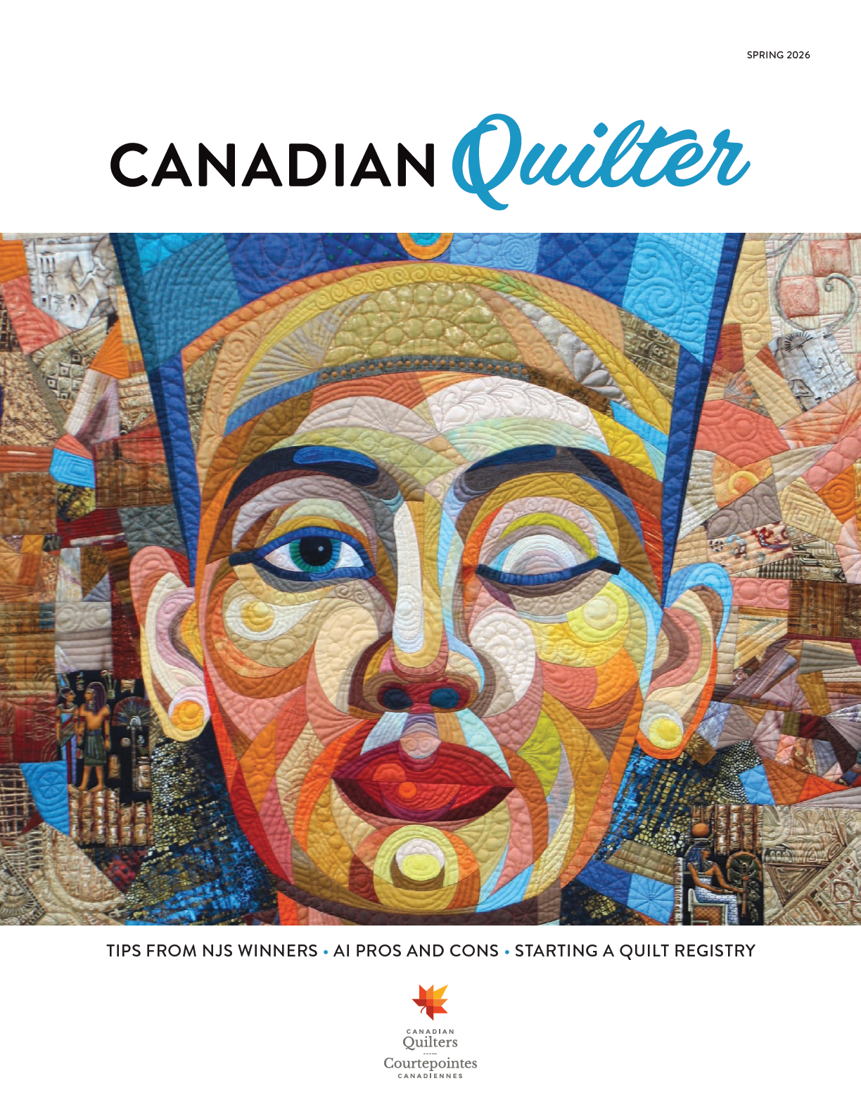 CQA_SPRING_2026_front page only CoverArtfor Web_autumn Canadian Quilter Magazine 2025