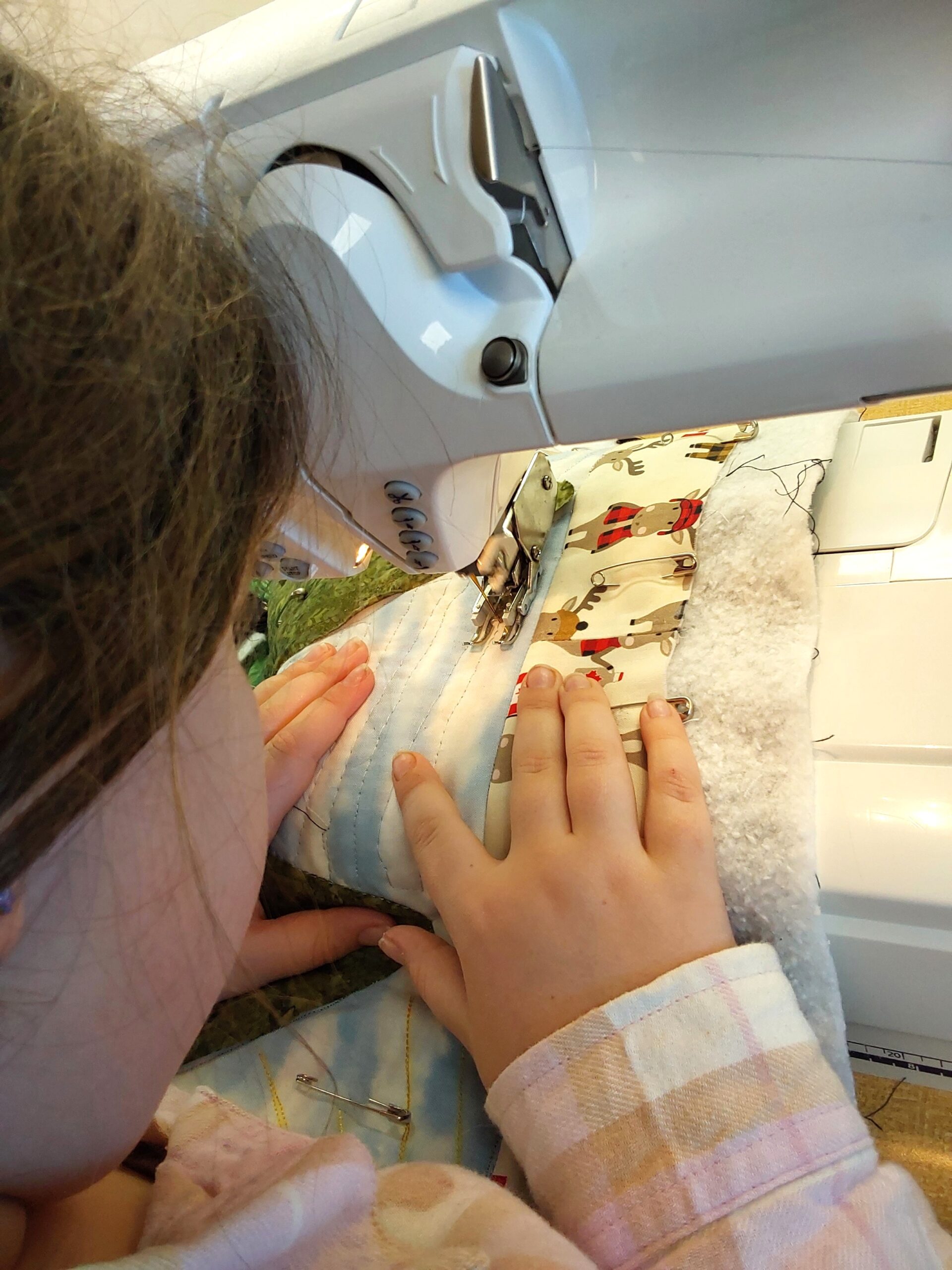 Youth challenge Rosie free motion quilting