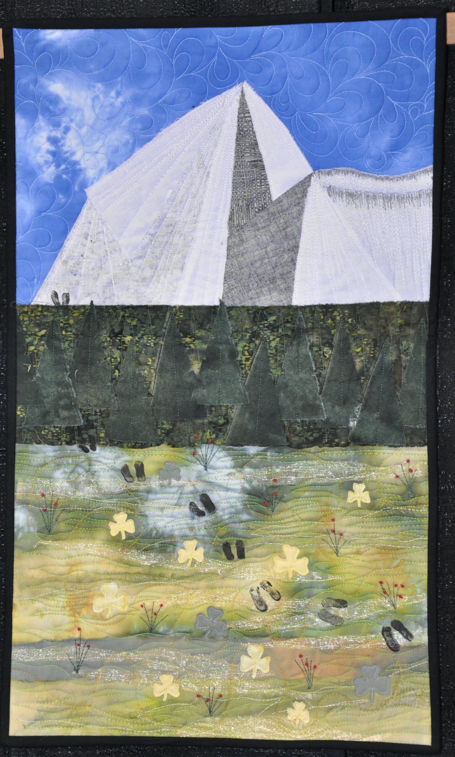 Award-winning quilt Habitat by Sue Sherman with splotches
