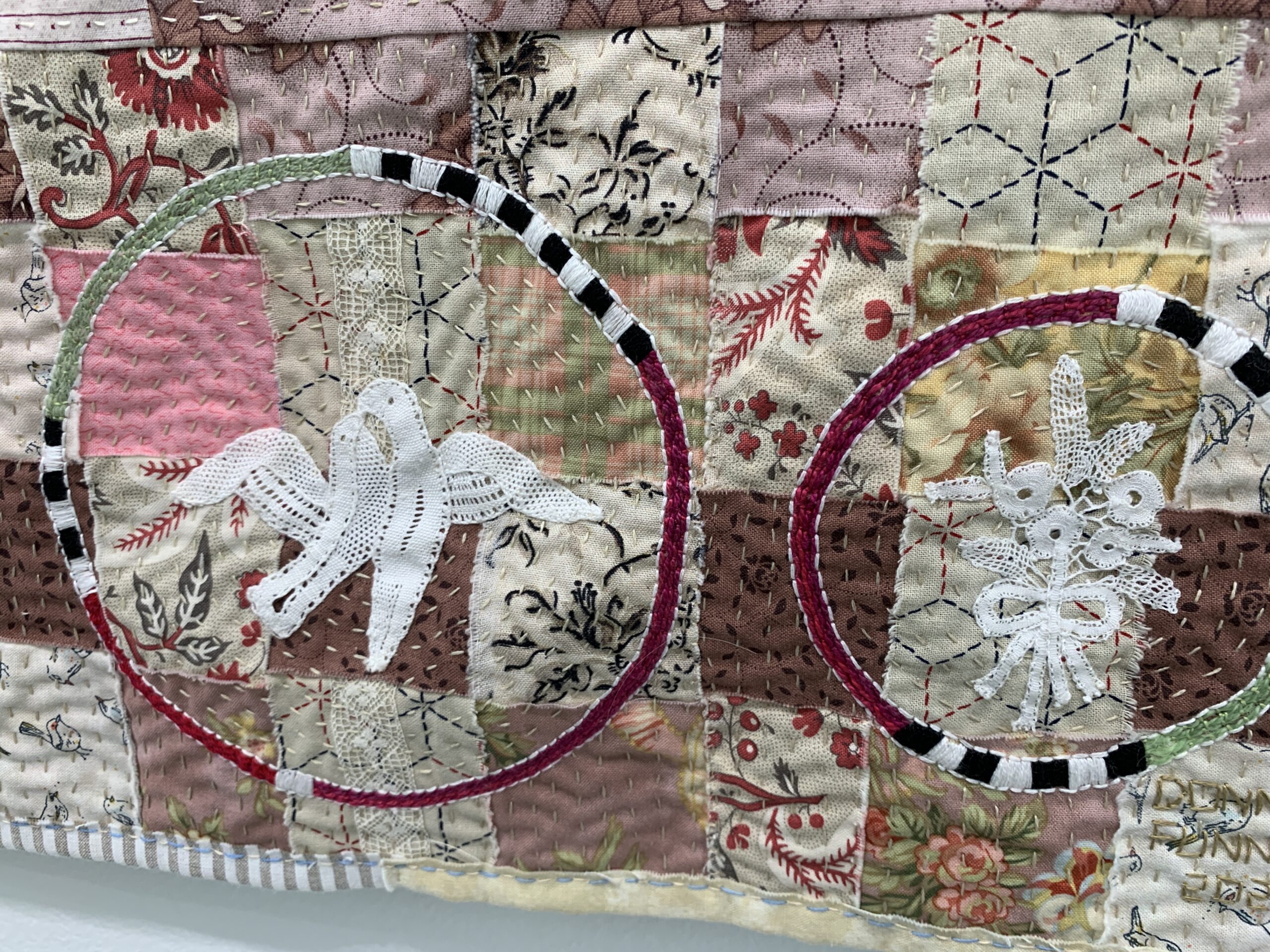 Award-winning quilt Habitat by Sue Sherman with splotches