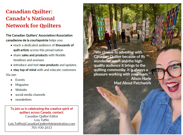 Page from advertise with Canadian Quilter